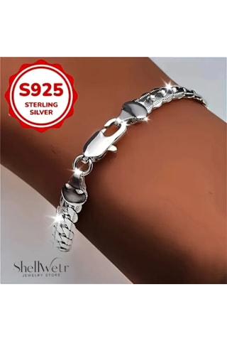 Unisex Karter Gümüş Kaplama Unisex Kuş Gözü Bileklik
