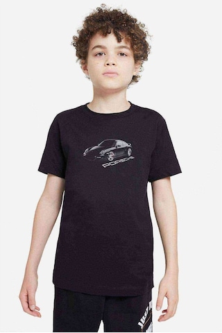 Porsche Baskılı Unisex Çocuk Siyah T-Shirt (534611814)