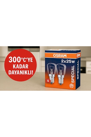 Osram Ledvance Sectron 25w Fırın Ampulü 2'li Paket E14 Duy 300 Derece 2700k Halogen