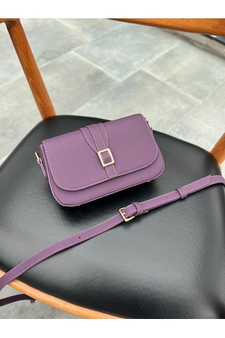 Mft Leather Hakiki Deri Kadın Çanta Viola 1524 Flother Mat Mor