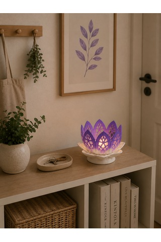 Lotus Glow Mumluk Beyaz - Mor