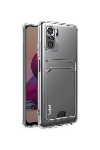 Xiaomi Poco M5s İle Uyumlu Kılıf Kartlıklı Kartvizitli Şeffaf Telefon Kılıfı Kapak