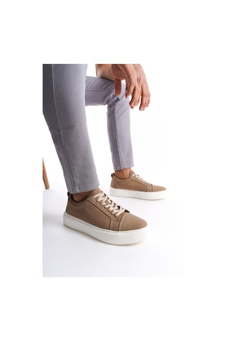 Mubiano Hakiki Deri Mbnbkm3-vz Erkek Nubuk Vizon Sneaker & Spor Ayakkabı Vizon