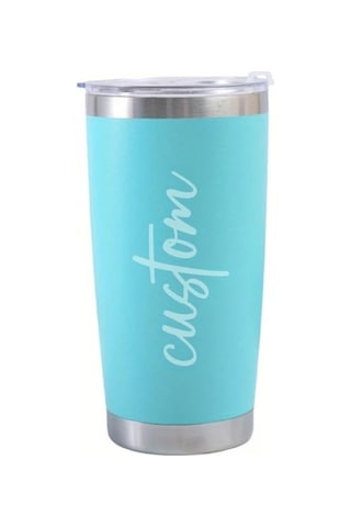 Trendooze Kişiye Özel İşlemeli Paslanmaz Light Blue Termos Bulaşık Makinesine Girmez Açık Mavi Açık Mavi