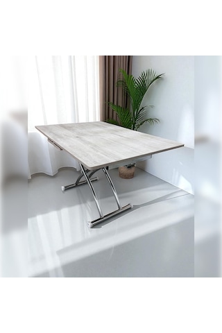 Ortadan Açılır Akıllı Masa Üst Mdf Lizbon Alt Ayak Krom