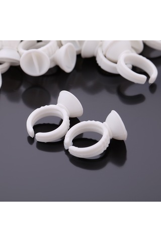 Kangvka 100 Adet Plastik Kirpik Talaşı Tutucu Yüzükleri - 1.3cm Dış Çap, 1.1cm İç Çap - Kirpik Uzatma Ve Kaş Dövme İşlemleri İçin Kolay Kullanım