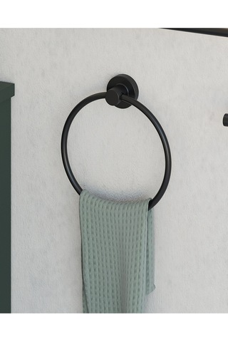 Tecno Black Havluluk, Yuvarlak, 21 Cm - Mat Siyah Mat Siyah