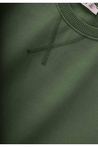 Cigit Basıc Karyoka Detaylı Sweatshirt Takım 3-8 Yaş Haki Yeşili Haki