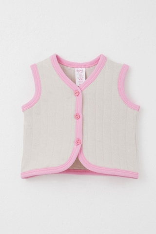 Breeze Kız Bebek Yelek Düğmeli 0-9 Ay, Taş Taş