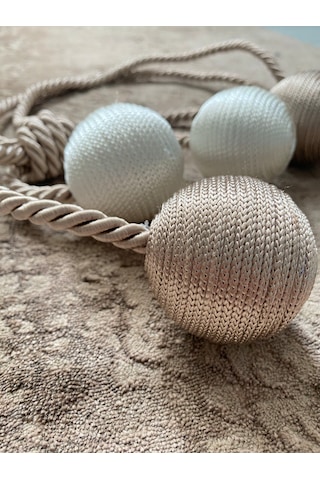 Modern Sarım 4 Toplu Braçol Kornişe Takmatik Ipli Tavan Perde Aksesuarı Vizon - Krem