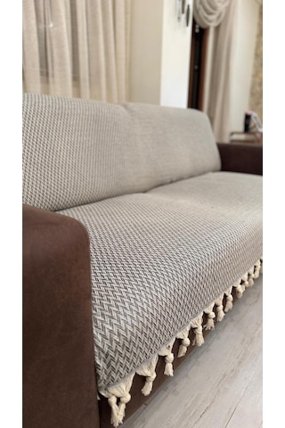Lunga Vita Başak Desen Dokuma %100 Pamuklu Çok Amaçlı Pike Koltuk Örtüsü 180x230 Siyah