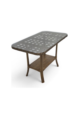 Wellagarden Mova Rattan İkili Bahçe Mobilyası, Koyu Kahve 2+1+1 Kahverengi