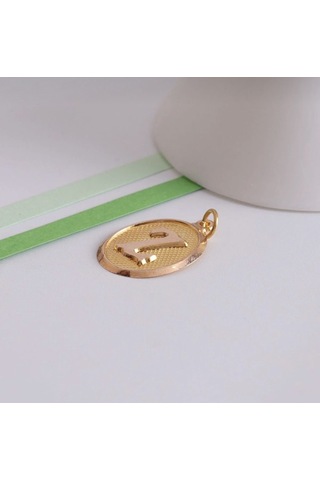 Özden Kuyumcusu 14 Ayar Altın Vintage Oval Z Harf Kolye Ucu