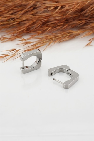 Kadın Çelik Basic Geometrik 1.5cm Kare Moldel Klipsli Küpe Çok Renkli