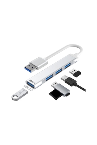 Thentech Usb 3.0 Hub Çoklayıcı 4 Portlu Alüminyum Gövde Yüksek Hızlı Veri Aktarımı Laptop Çoğaltıcı