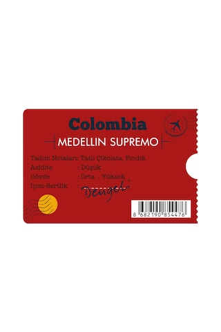 Moliendo Colombia Medellin Supremo Yöresel Çekirdek Kahve 1000 G