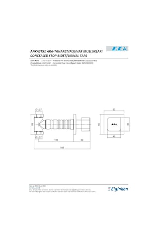 Eca Ankastre Asma Klozet Ara Kesme Taharet Valfi 102151024 Krom