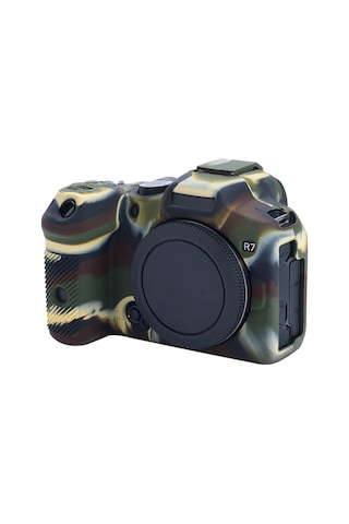 Sones Canon Eos R7 Yumuşak Silikon Koruyucu Kılıf Uyumlu Kamuflaj