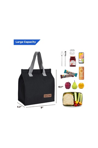Kadınlar Ve Erkekler İçin Öğle Yemeği Çantaları, Yeniden Kullanılabilir Yalıtımlı Sızdırmaz Öğle Yemeği Kutusu Tote Çantası, Çocuklar, Kızlar, Erkekler Ve Yetişkinler İçin Soğutucu Çantalar Siyah Hh --