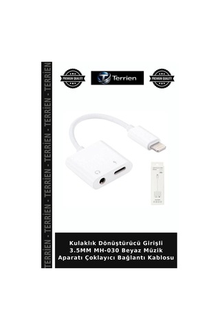 Kulaklık Dönüştürücü Girişli 3.5mm Mh-030 Beyaz Müzik Aparatı Çoklayıcı Bağlantı Kablosu