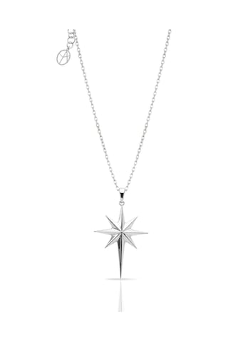 Oya Silver İri Gümüş Kutup Yıldızı Kolye 4x2.5 Cm Oyot403