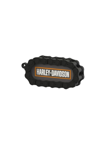 Harley Logolu Özel Tasarım Zincir Detaylı Motosiklet Anahtarlığı Turuncu