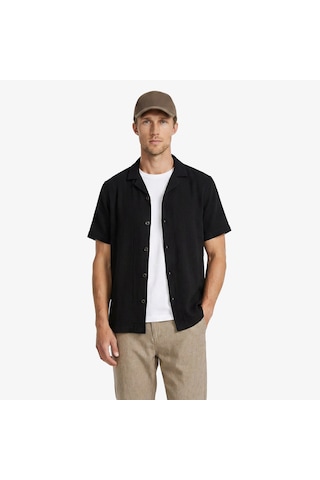 Nautica Erkek Siyah Regular Fit Kısa Kollu Gömlekdüzw65460t