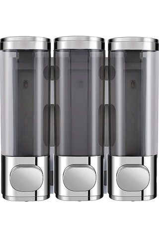 Reedark Duvar Tipi 3'lü El Yağmuru Dispenseri - Duş Jeli, Şampuan Ve Sabun İçin Manuel Basma, Delme Yok, Elektroplated Renk, 300ml Her Bir Kabın Hacmi Çok Renkli