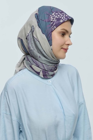 Moda Kaşmir Şakayık Desen Bambu Eşarp İ Ğde