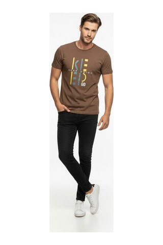 Keep Going Urban Baskılı Erkek Tişört Sportif Günlük Stil Çok renkli
