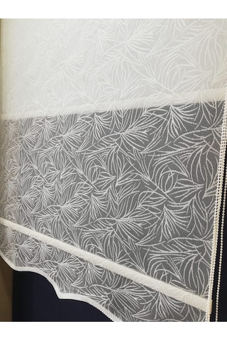 Brillant Çalı Desen Tül Stor Çift Mekanizmalı Perde