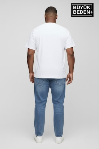 Superlife Erkek Büyük Beden Yelken Baskılı 3xl-6xl Bisiklet Yaka Tshırt Spr26bts510-11 Ekru