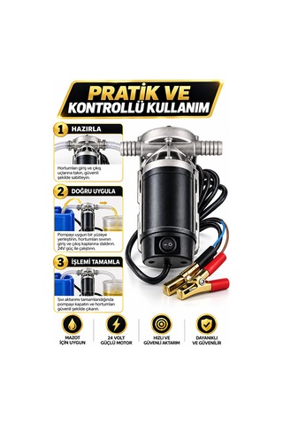 Kendinden Emişli 600w Paslanmaz Gövdeli Yakıt Aktarma Pompası