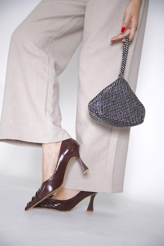 315151122-1 Suni Napa Abiye Topuklu Kahve Kadın Ayakkabı Kahve