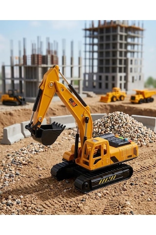 Paletli Full Fonksiyon Ekskavatör İş Makinası 30 CM - 360 Derece Dönebilir Işıklı ve Sesli Oyuncak