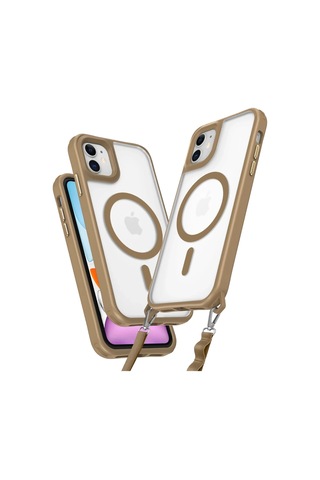 Apple Apple iPhone Uyumlu 11 Kılıf Enka Magsafe Silikon Kılıf - Desert