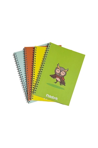 A5 Spiralli Sevimli Hayvanlar Konsept Defter 40 Yaprak 4'lü Tamamı Çizgisiz