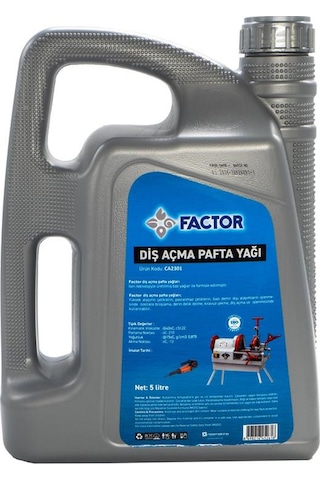 Factor Ca2301 Delme Kesme Kılavuz Çekme Diş Açma Pafta Yağı 5 L