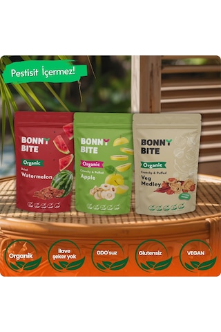 Kurutulmuş Organik Karpuz, Elma & Sebze 3'lü Paketi Diğer