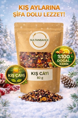 Kış Çayı 80 G Limon Kabuğu Portakal Kabuğu Hibiskus Kuşburnu Tarçın Karanfil