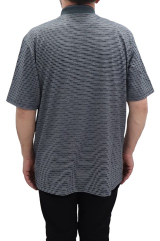 Becces Dmctekstil Erkek Füme 003 Desenli Klasik Kesim Rahat Kalıp Tek Cepli Battal Polo Yaka T-shirt