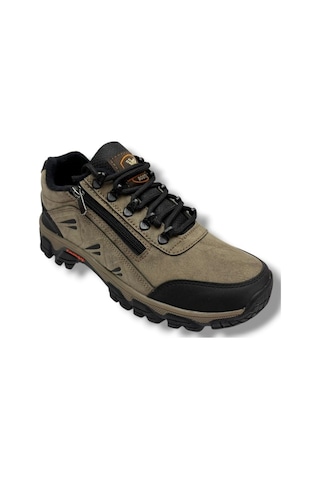 Wanderfull 3007-26 Deri Bağcıklı Outdoor Erkek Ayakkabı Vizon Siyah Vizon