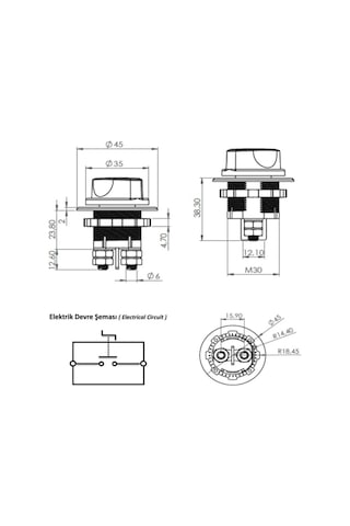 Devre Kesici Mini Dc 12v-24v Akü / Güneş Paneli Devre Kesici - Beyaz-1903