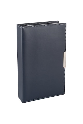 Suni Deri Mekanizmalı 4 Sıralı 192 Kart Kapasiteli Kartvizitlik 1 Siyah