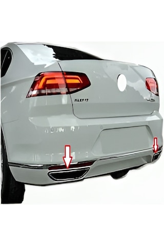 Volkswagen Passat B8 Uyumlu 2015-2019 Krom Difüzör 2 Parça Paslanmaz Çelik
