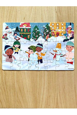 Doerkids Kar Eğlencesi Mini Puzzle 40 Parça