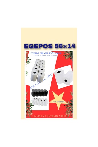 Pos Rulosu 56x14 Yazarkasa Pos Rulosu 5 Paket 50 Adet