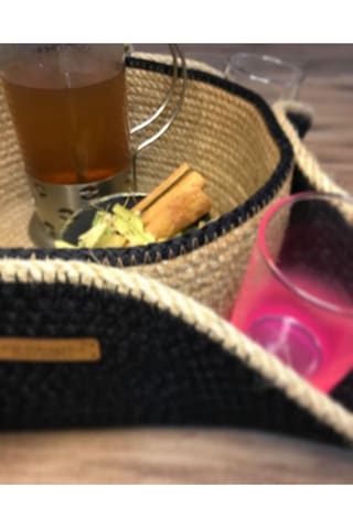 Hasır Sepet, Jüt Ip Sepet, Dekoratif Sunumluk, Hasır Sunumluk Tepsi, Hediyelik Sepet 001