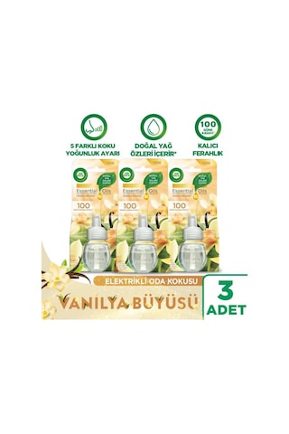 Air Wick Elektrikli Oda Kokusu Yedek Şişe Vanilya Büyüsü - Esansiyel Yağlar Içerir X 3 Vanilya