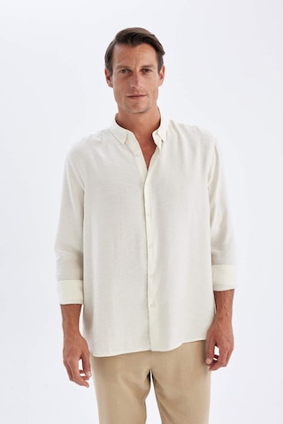 DeFacto Relax Fit Polo Yaka Poplin Modal Basic Düz Uzun Kollu Gömlek C4131AX24SMER102